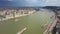 Budapest, Hungary - 4K Aerial skyline view of centre of Budapest with Hungarian Parliament, Szechenyi Chain Bridge