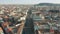 Budapest, Hungary - 4K aerial view of Bajcsy-Zsilinszky street on a sunny afternoon flying backwards