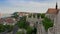 Budapest, Hungary - 4K drone flying by the towers of Fisherman`s Bastion next to Matthias Church