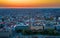 Budapest, Hungary - Aerial panoramic skyline view of Budapest with the famous St.Stephen`s Basilica Szent Istvan Bazilika