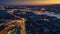 Budapest, Hungary - Aerial panoramic view of Budapest by night with all the mayor landmarks