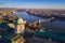 Budapest, Hungary - Aerial skyline view of Budapest with Buda Castle Royal Palace