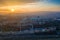 Budapest, Hungary - Aerial sunset view of Buda Castle Royal Palace and Varkert bazar