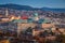 Budapest, Hungary - Aerial view of the beautiful Buda Castle Royal palace and Matthias Church