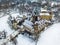 Budapest, Hungary - Aerial view of the beautiful Vajdahunyad Castle and Museum of Hungarian Agriculture