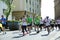 BUDAPEST, HUNGARY - APRIL 9 2017: Unidentified marathon runners participate on 32nd Telekom Vivicitta Spring Half