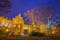 Budapest, Hungary - THe beautiful illuminated Vajdahunyad Caste in the City Park