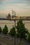 Budapest, Hungary: Beautiful landscape on the Parliament building, the chain bridge and the Danube river. View of the city from