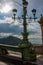 Budapest, Hungary: Beautiful street lamp on the bridge. Liberty bridge over the Danube river in the Hungarian capital Budapest