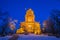 Budapest, Hungary - Elizabeth Lookout Erzsebet Kilato on the top of Janos Hill at blue hour