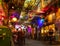 Budapest, Hungary/Europe; 03/07/2019: Interior of Szimpla Kert at night, the most famous ruin pub in Budapest, Hungary