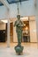 Budapest, Hungary - Feb 10, 2020: Bronze Hungarian warrior statue inside Parliament exhibition hall