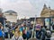 Budapest, Hungary, February 24, 2024 - People hold placards and flags of Russia\\\'s full-scale aggression against Ukraine.