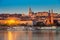 Budapest, Hungary - Golden hour in the morning at Buda side with the Buda Castle, St. Matthias church