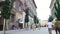 BUDAPEST, HUNGARY - JULY 5, 2018: A young woman is walking with an eight-year-old daughter through the streets of