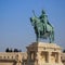 Budapest, Hungary, March 22 2018: Hungarian hero on a horse - Equestrian statue of King Stephen I Szent Istvan kiraly