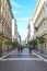 Budapest, Hungary - Nov 6, 2019: Zrinyi street in the old town of the Hungarian capital city. Pedestrian zone leading from the