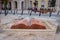 Budapest, Hungary - October 08, 2014: The Open Book Fountain