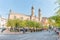 BUDAPEST, HUNGARY - OCTOBER 26, 2015: People are Waiting by the Main Jewish Synagogue in Budapest. Sightseeing place