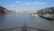 Budapest, Hungary. Panorama over Danube river and the National Szechenyi library over the hill