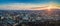 Budapest, Hungary - Panoramic aerial skyline view of the west Buda side of Budapest