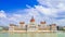 Budapest, Hungary: Parliament of Budapest seen over the Danube river