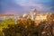 Budapest, Hungary sunset panorama, Danube River