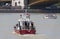 Budapest, Hungary â€“ June 11, 2019; Fireboat assure the area of the raising action of the sunken Hableany tour ship