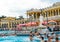 BUDAPEST - July 2015- People having thermal bath in the Szecheny