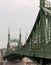Budapest, Liberty Bridge with Hungarian flags