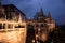 Budapest night cityscape. beautiful view of the castle.