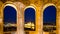 Budapest, night view on Danube, Parliament and Chain Bridge