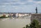 Budapest panorama with statue of Virgin Mary and Elisabeth Bridge at the back, Budapest