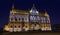 Budapest parliament at night side view