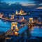 Budapest's Vibrant Nightlife: Illuminated Skyline with Glittering Danube River