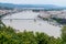 Budapest seen from above on a cloudy day, Hungary