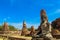 Buddha ancient statue in Autthaya Historical Park in Thailand