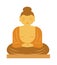 Buddha bangkok thailand religion statue buddhist asia meditation art flat vector illustration.