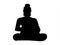 Buddha black silhouette, isolated on white