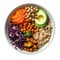 Buddha Bowl On White Plate, On White Background