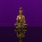 Buddha of bronz on the violet background