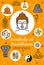 Buddha, buddhism religion and yoga symbols