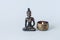 Buddha with candle on meditation buddhism altar enlightenment concept