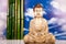 Buddha in Conceptual zen, vivid colors, natural tone