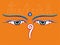 Buddha eyes or Wisdom eyes - holy religious symbol