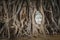 Buddha face statue in the roots, Thailand