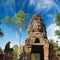 Buddha face at Ta Prohm temple entrance gate. Angkor Wat complex