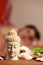 Buddha figurine in massage practice