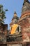 Buddha in front of Giant Pagoda at Watyaichaimongk