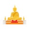 Buddha gold statue, concept of state of spiritual perfection.